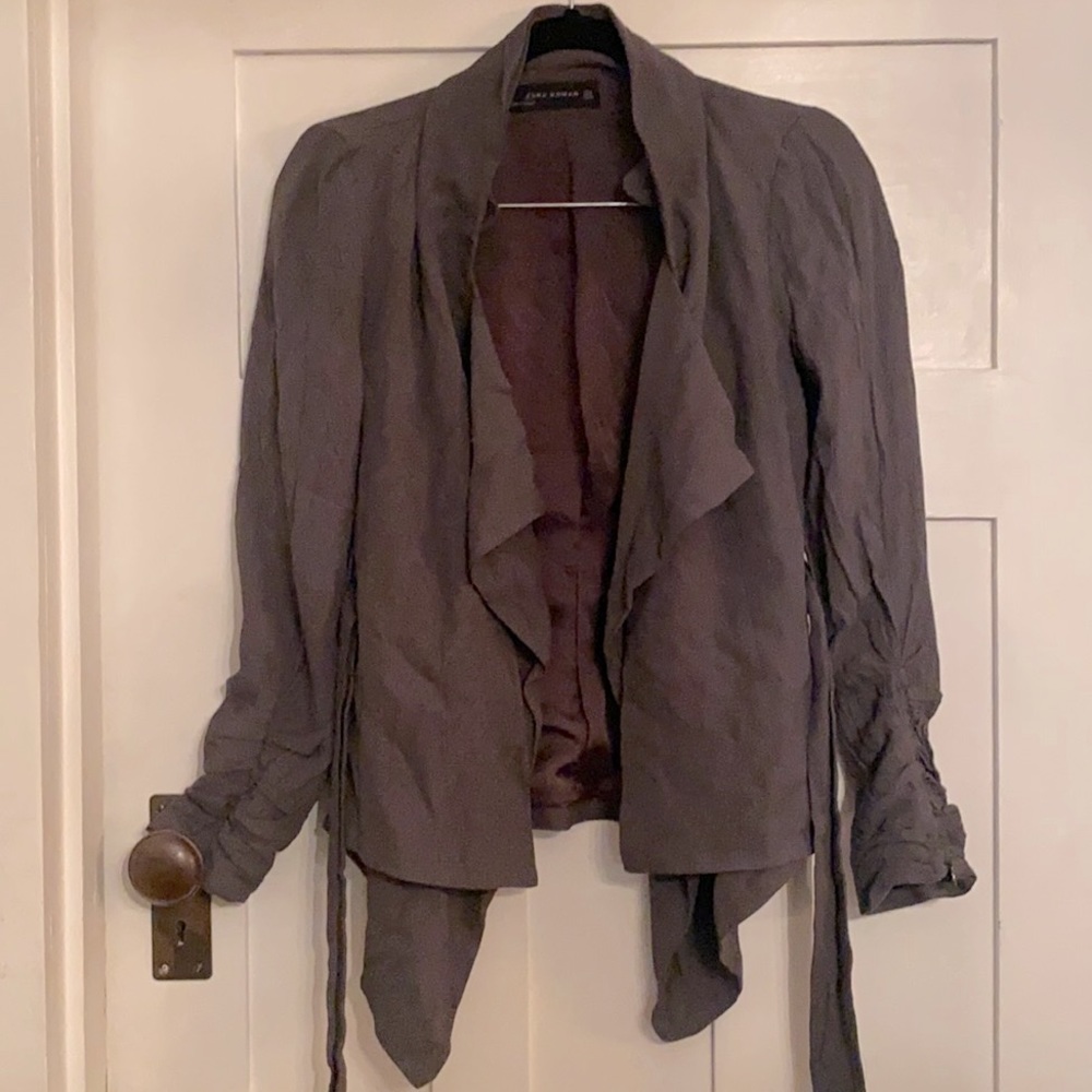 Zara Gray Draped Blazer
